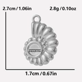 Pendentif coquillage en acier inoxydable 304 argent dimensions 2,7 cm hauteur et 1,7 cm largeur - Coquillage (S2039) / Argenté