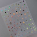 Holografische 3D-Nagelaufkleber mit Sternen- und Herzmotiven, Modell TL-090 - Laser Holographische Herz Stern Mond Schleife Stil (TL-090)