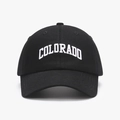 Casquette de baseball noire classique en coton avec broderie Colorado et visière - Réglable / Noir
