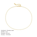 Minimalistische 14k vergoldete Edelstahl 1mm runde Schlangenkette Halskette Damen - 1mm x 35+3cm / Gold