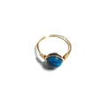 Handmade gold copper wire wrapped ring featuring a round blue tiger eye gemstone - One Size / Blue Tiger Eye Stone