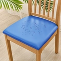 Waterproof PU leather chair seat cover in blue color with clear water droplets - Dark Blue