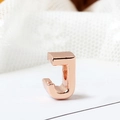 Rose gold letter J charm bead for DIY bracelets with polished metallic finish - Letter J / Rose Gold