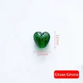 Perlina di vetro a cuore verde erba con sabbia dorata per gioielli fai da te, 12mm - 12mm / Verde Erba