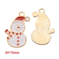 Christmas snowman alloy charm with red hat and white enamel finish, size 24x15mm - Snowman (A3-080)