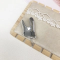 Elegant silver metallic fluid design hair clip with high-gloss mirror finish for women - Slit Style / Silver