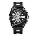 Men's sports watch with black silicone strap and unique triangle dial by LIGE - Black