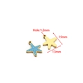 Starfish pendant in gold finish with blue polka dot enamel, measuring 13mm by 15mm - Starfish (Single Loop) / 13*15mm (Hole: 1.2mm) (ai-5 Pieces/Pack) / Gold Blue