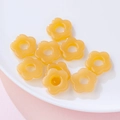 Nine 19mm yellow translucent acrylic flower petals for DIY earrings and hair accessories - Translucent Light Yellow
