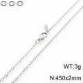 Sleek 2mm silver titanium steel chain necklace, 450mm length with lobster clasp - Silver Steel Chain Accessory KN15972-D