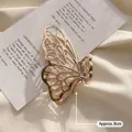 Champagne gold 8cm metal butterfly hair claw clip with hollow design for women - 17# Medium Butterfly Claw Clip / 8cm