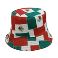 Détail de l'imprimé drapeau mexicain sur le bord et la calotte de ce chapeau bob d'été - M (56-58cm) / Imprimé Intégral Drapeau Mexique (G)