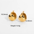 Polierte 18K vergoldete kugelförmige Creolen mit Höhen- und Gewichtsangaben im Bild - Goldener 3D Sphärischer Stil (JDE201400)