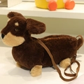 Süße braune Dackel-Plüschtasche mit verstellbarem Schultergurt für Mädchen - Dackel Plüschtasche / 28*20cm