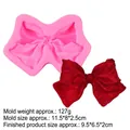 Pink silicone bow-shaped mold for DIY baking, handmade soap, and fondant cake making - 2# Large Single Bowknot / Pink