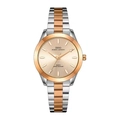 Orologio da donna minimalista in acciaio inossidabile bicolore argento e oro rosa e oro - Cassa Bicolore Oro Rosa Quadrante Rosa