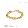 7mm vergoldetes Edelstahl-Gliederkette Armband mit 17+3cm verstellbarer Verlängerung - Twist Kettenstil (LB1102) / Gold