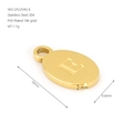 Polished 18K gold plated stainless steel oval pendant with letter E engraving - Letter E(ZA2254G-E) / Pendant Only / Gold