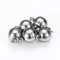 Chiusura magnetica sferica in argento lucido per bracciali e collane - 6 mm / Color Acciaio