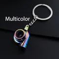 Rainbow gradient turbocharger car keychain with polished metallic finish and ring - Rainbow Turbo