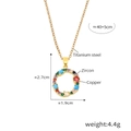 Colorful zircon letter O pendant necklace in gold finish with titanium steel chain - Letter O