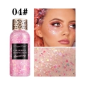 Dragon Ranee 04# roze glittergel voor gezicht en lichaam met sterren en hartjes - Nr. 4 Roze