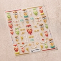 Chinese style 5D embossed nail art stickers with butterfly and fan motifs TS-3698 - Bead Surround Emerald - Relief (TS-3698)