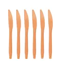 Pack of 10 orange disposable plastic knives for rainbow bohemian themed parties - Orange Red Knives 10PCS