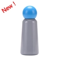Thermos moderne 350ml en acier inoxydable avec couvercle sphérique bleu et corps gris - Bleu Mer & Gris