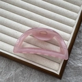 Minimalist jelly pink shark hair claw clip made of smooth resin in a jewelry display box - 10cm Semicircle / Jelly Pink