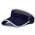 Dark blue mesh sun visor for kids with grey trim and breathable athletic fabric - Adjustable (52-56cm) / Navy Blue