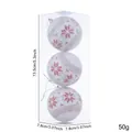 Lot de trois boules de Noël en mousse avec motifs de flocons dans une boîte transparente - Boule en Mousse Flocon de Neige/3 Pièces