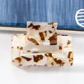Classic tortoiseshell pattern PVC square hollow hair claw clip in brown and white - C4-4-23 Square Claw / Brown & White Marble