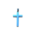 Polished blue stainless steel cross pendant military style jewelry for men and women - 45*26*3.0mm / Blue Cross Shape