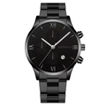 Black Dial Silver Hands Black Band (Flat End)