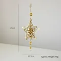 Stella di Natale dorata in ferro con pendente in cristallo, altezza 29cm decorativa - Stella 3D / Oro