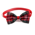 Papillon regolabile scozzese rosso e nero con campanello dorato per cani e gatti - 1.0x20-36cm / Quadri Rossi e Neri