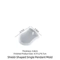 Shield shaped silicone pendant mold for DIY resin crafts with detailed size markers - Shield Single Pendant Mold