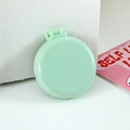 Portable light green macaron folding hair brush with a compact mirror for travel - Glossy - Frost Green