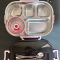 Pink 304 stainless steel lunch box with five compartments and included cutlery set - Pink 5-Compartment 1.5L with Soup Bowl (No Cutlery)