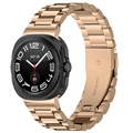 Detalle de la correa de acero inoxidable oro rosa y elegante caja de reloj negra - Universal para Watch8 / 8Classic / Oro Rosa (Conector de Acero Inoxidable)