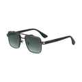 Lunettes de soleil carrées gris métal avec verres dégradés verts et double pont - Gun Gris Vert