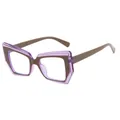Occhiali anti luce blu TR90 irregolari occhio di gatto in viola trasparente e grigio - Viola Trasparente Bianco Grigio