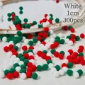300 pieces of 1cm white Christmas plush balls for DIY festive handmade crafts - White (1cm, 300pcs/pack)