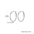Orecchini a cerchio in acciaio inossidabile argento lucido, diametro 25mm e spessore 2mm - Steel Color 25mm