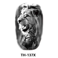 Waterproof temporary tattoo sticker with black and white lion and spartan warrior design - Th-137 / 210*148mm