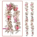 Künstlicher Herbstkranz mit rosa Kürbissen und Sonnenblumen für die Hausdekoration - Rosa Kürbis Rebe (1 Stk. Packung) / 1,72m