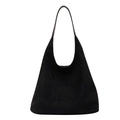 Bolso de hombro hobo minimalista en ante mate negro de alta calidad para mujer moderna - Negro