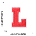 Red embroidered letter L patch with white border, size 5.5cm for clothes accessories - L / Red