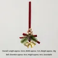 Campanas de Navidad de hierro dorado con piñas y cinta de terciopelo rojo - Dos Campanas A